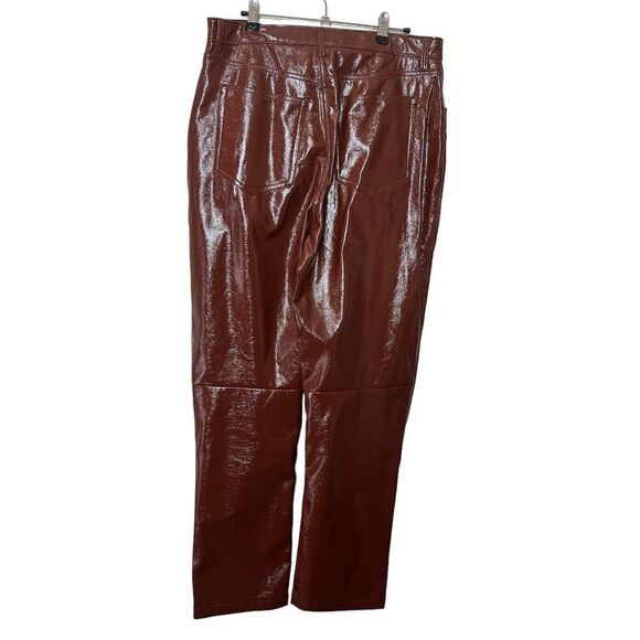 Abercrombie & Fitch Curve Love 90s Straight Pants Brown Leather Women’s Size 32 - Picture 5 of 13